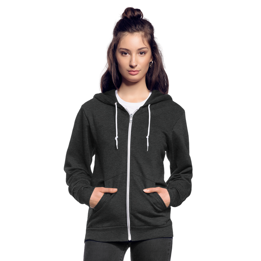 Unisex Fleece Zip Hoodie - charcoal grey